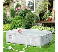 Outsunny Steel Frame Swimming Pool w/ Filter Pump and Reinforced Sidewalls - Grey