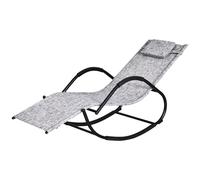 Outsunny Steel Frame Zero Gravity Rocking Lounge Chair With Pillow Grey