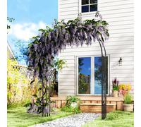 Outsunny Steel Garden Arch, 2.2M High X 1.5M Wide Metal Garden Trellis Black Black