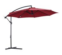 Outsunny Steel Hanging Banana Umbrella Parasol - Red | TJ Hughes