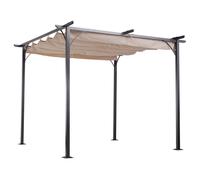 OUTSUNNY 3x3m Outdoor Pergola Metal Gazebo Porch Awning Retractable Canopy in Beige Outsunny Beige