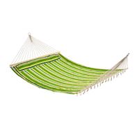 Outsunny Striped Hammock with Pillow, Outdoor Garden Camping Swing Bed, 188L x 140W cm, Blue and White Stripe