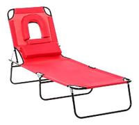 OutSunny Sun Lounger 1,870 x 580 x 360 mm Red Outdoor