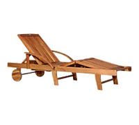 OutSunny Sun Lounger 1,950 x 700 x 850 mm Natural Wood Color Outdoor