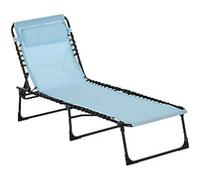OutSunny Sun Lounger 1,970 x 580 x 300 mm Baby Blue Outdoor