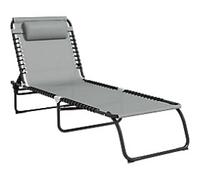 OutSunny Sun Lounger 1,970 x 580 x 300 mm Light Grey Outdoor