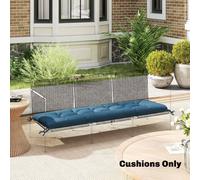 Outsunny Sun Lounger Cushion, Memory Foam Patio Chair Cushion with Ties, Outdoor Seat Pad Fits 190 x 60 cm Lounger, Blue