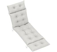Outsunny Sun Lounger Cushion Only, 190x56x10cm Garden Lounge Chair Cushion, UPF20+ 220gsm Fabric, 6 Ties, Light Grey Aosom UK