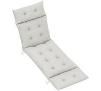 Outsunny Sun Lounger Cushions Only, 190 x 56 x 10 cm Light Grey | Garden Lounge Chair Cushions, UPF20+ 220gsm Fabric, Thick Sunbed Sunlounger Replacement Pads, 6 Ties