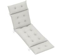 Outsunny Sun Lounger Cushions Only, 190 x 56 x 10 cm Light Grey | Garden Lounge Chair Cushions, UPF20+ 220gsm Fabric, Thick Sunbed Sunlounger Replacement Pads, 6 Ties