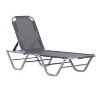 Outsunny Sun Lounger 5-Position Adjustable Backrest Grey, Grey