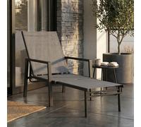 Outsunny Sun Lounger w/ Retracable Footrest, 5-Position Adjustable, Grey