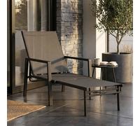 OUTSUNNY Sun Lounger w/ Retractable Footrest, 5-Position Adjustable in Black Outsunny Black