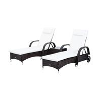 Outsunny Sun Loungers | 3-Piece Sun Lounger Set
