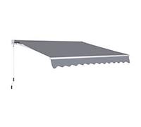 OutSunny Sunshade Awning Standard Manual Aluminium Grey Outdoor