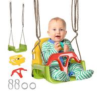 Outsunny 3 in 1 Kids Swing Seat, Adjustable Toddler Swing Chair, Green, Green