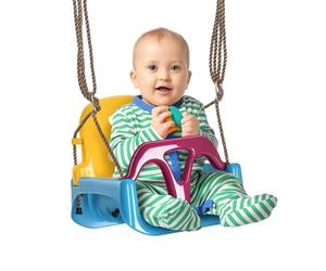 Outsunny Swing Seat for Toddler, 3 in 1 Baby Swing with Seat Belt, Adjustable Ropes for Indoor, Outdoor, Playground, Garden, Seat Only, Light Blue