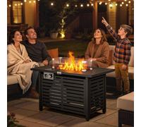 Outsunny Table W/ Rain Cover 50,000 BTU Outdoor Firepit