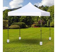 Outsunny Tent Weight Base 4pcs Gazebo Foot Leg Anchor Weights Marquee White - White - PE plastic - 24x24x25 cm