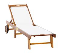 Outsunny Texteline Sun Lounger, 98L cm, Acacia Wood