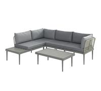 Outsunny Thee-Piece 'L' Rattan Sofa Set - Grey