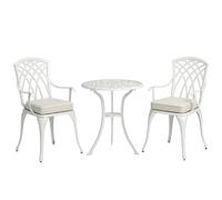Outsunny Three-Piece Cast Aluminium Bistro Set - White