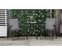 Outsunny Three-Piece Outdoor Bistro Table and Chairs Set:Brown