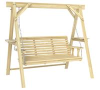 Outsunny Three-Seater Wooden Swing Bench
