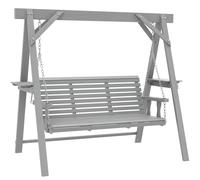 Outsunny Three-Seater Wooden Swing Bench, Dark Grey