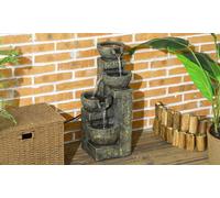 Outsunny Tiered Stone Effect Waterfall Garden Fountain