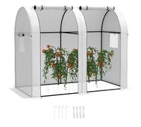 Outsunny Tomato Greenhouse with 2 Roll-up Doors, 185 x 94 x 150cm, White, White