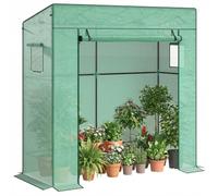 Outsunny Tomato Greenhouse Reinforced PE Cover 196L x 77W x 178Hcm Green