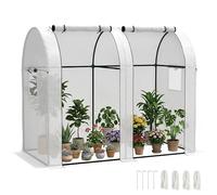 Outsunny Tomato Greenhouse with 2 Roll-up Doors 185 x 94 x 150cm White