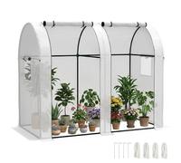 Outsunny Tomato Greenhouse with 2 Roll-up Doors 185 x 94 x 150cm White | Garden Growhouse, 4 Mesh Windows, Portable Indoor Outdoor Green House