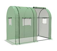 Outsunny Tomato Greenhouse with 2 Roll-up Doors and 4 Mesh Windows - Green | TJ Hughes