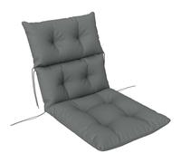 Outsunny Tufted Adirondack Chair Cushion, Thick Garden Seat Cushion Pad with Backrest, Rocking Chair Cushion with Ties for Outdoor and Indoor Use, Light Grey
