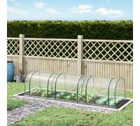 OUTSUNNY Tunnel Greenhouse Steel Frame for Garden w/ Zipper Doors in Off-White Outsunny Off-White