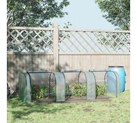 Outsunny Tunnel Greenhouse Steel Frame For Garden W/ Zipper Doors