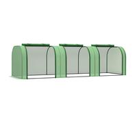 Outsunny Tunnel Greenhouse Steel Frame for Garden w/ Zipper Doors