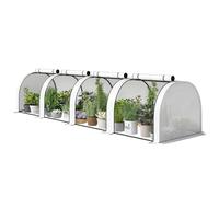 Outsunny Tunnel Greenhouse Steel Frame for Garden w/ Zipper Doors