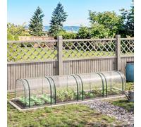 Outsunny Tunnel Greenhouse Steel Frame with Zipper Doors, Clear