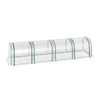 Outsunny Tunnel Greenhouse Steel Frame with Zipper Doors, Clear
