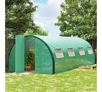 OUTSUNNY Tunnel Greenhouse, Upgraded Structure, Hinged Doors, 6 x 3 m, Green Outsunny Green