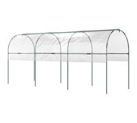 Outsunny Tunnel Tomato Greenhouse with 4 Hoops and Top Tap, Pointed Bottom and Guy Ropes, Clear Aosom UK
