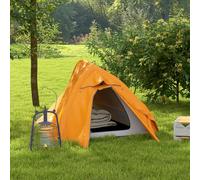 Outsunny Double Layer Camping Tent for 1-2 Man, 2000mm Waterproof, Orange