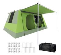 Outsunny Two Room Dome Tent Camping Shelter w/ Porch and Portable