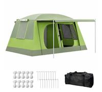 Outsunny Two Room Dome Tent Camping Shelter w/ Porch and Portable