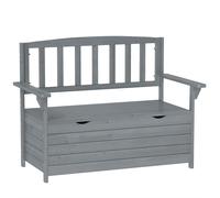 Outsunny Two-Seater Garden Storage Bench - Grey