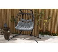 Outsunny Two-Seater Steel Frame Hanging Egg Chair