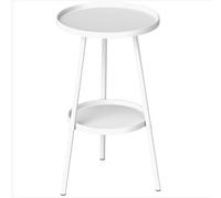 Outsunny Two-Tier Metal Garden Table - White